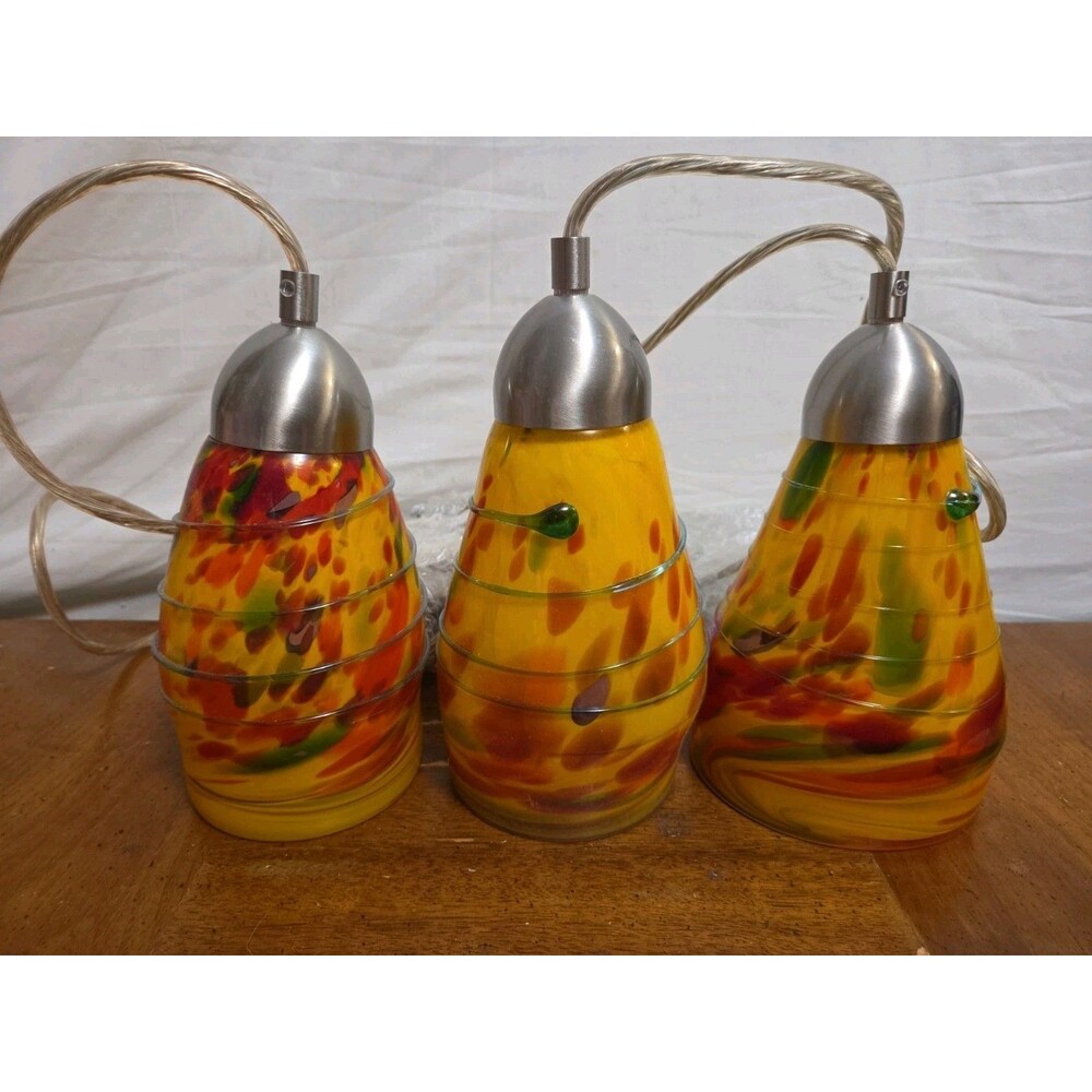 Westinghouse Art Glass Pendant Kit Mini Indoor Brushed Nickel Finish Lamps New
